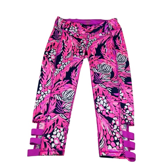 Lilly Pulitzer LUXLETIC Bright Colorful Print Crop Leggings - Picture 2 of 13